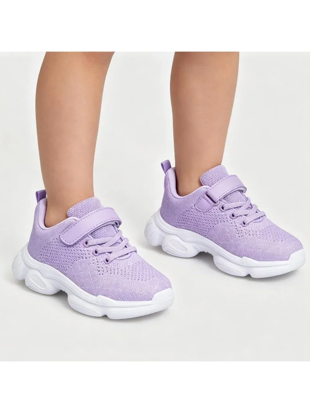 Kids Light Purple Mesh Shoes Toddler Boys Girls Running Sports Strap Sneakers